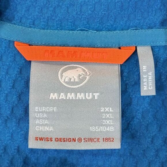 NWOT Mammut Blue Quarter Zip Hooded Pullover Lightweight Jacket Men's XXL - Picture 8 of 14